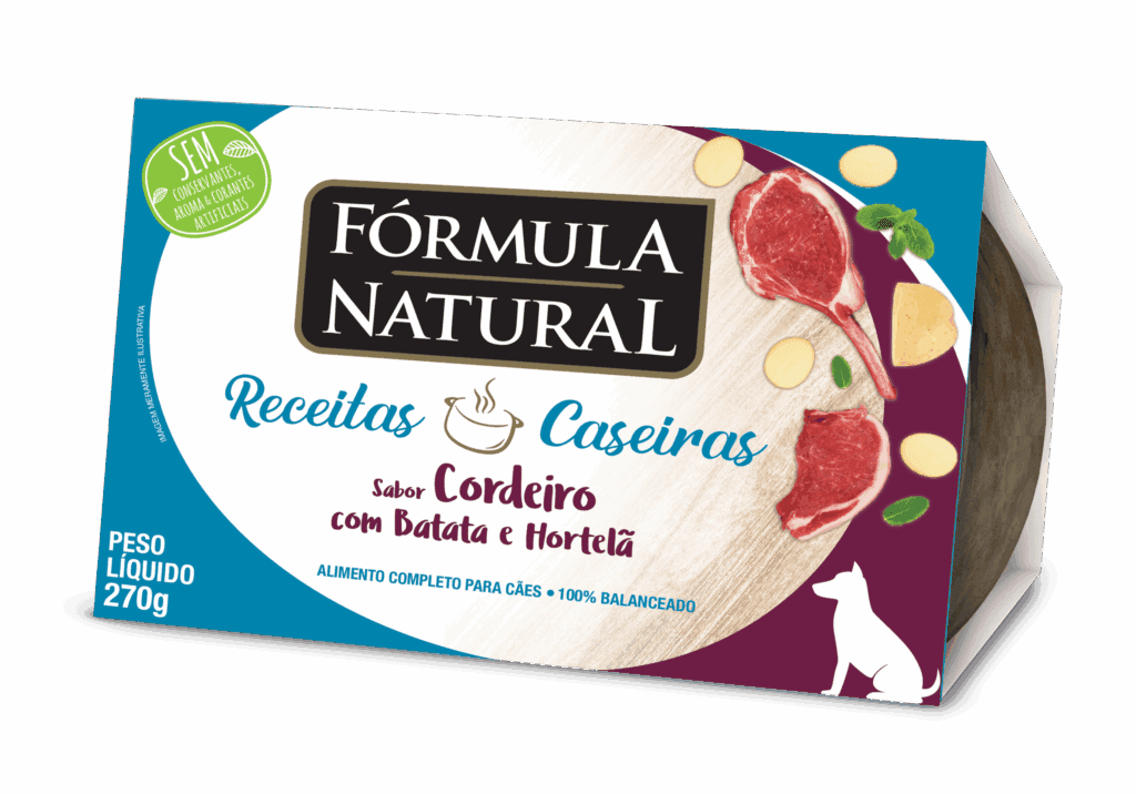 Fórmula Natural Receitas Caseiras Cães Adultos Cordeiro com Batata e Hortelã
