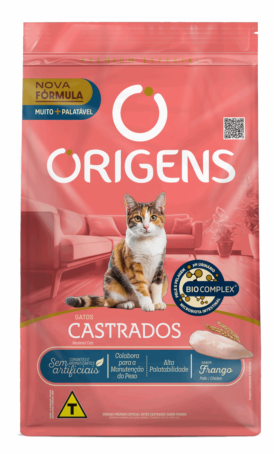 Origens Premium Especial Gatos Castrados Sabor Frango 1kg